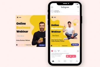 دانلود قالب لایه باز پست اینستاگرام زرد