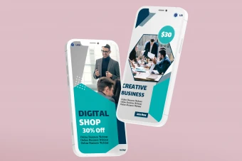 دانلود قالب لایه باز استوری اینستاگرام تبلیغاتی حرفه ای آبی