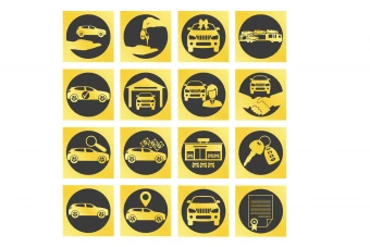 دانلود کاور هایلایت استوری اینستاگرام نمایشگاه ماشین و فروش ماشین طوسی و طلایی