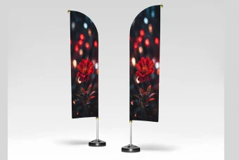 موکاپ پریمیوم لایه باز سه بعدی پرچم psd