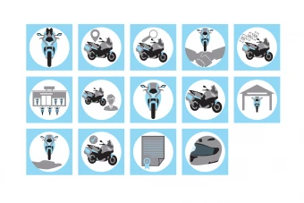 دانلود کاور هایلایت استوری اینستاگرام فروشگاه موتور سیکلت طوسی و آبی