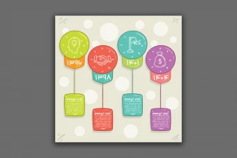 طرح لایه باز تایم لاین اینفوگرافیک