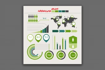 طرح لایه باز المان های طراحی اینفوگرافیک