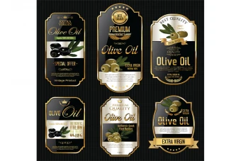 برچسب یا لیبل روی قوطی برای بطری روغن زیتون