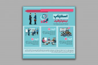 طرح لایه باز اینفوگرافیک استارتاپ
