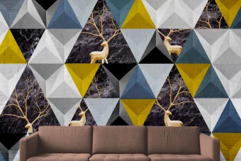 طرح دیوار یا نمای کاغذ دیواری با طرح مدرن فانتزی