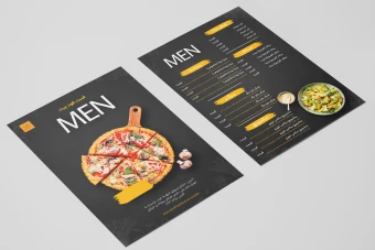 طرح لایه باز منو فست فود