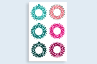 طرح اسلیمی دایره چند رنگ