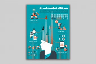 طرح لایه باز اینفوگرافیک - موفقیت در کسب و کار