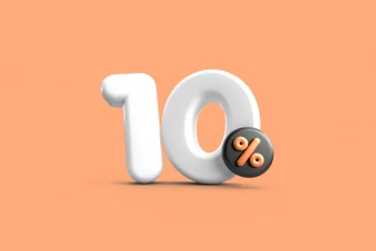 لیبل پریمیوم سه بعدی لایه باز تخفیف ده درصدی psd