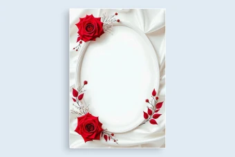 طرح قاب عکس گلدار قرمز