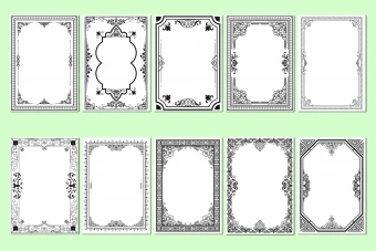 مجموعه ۱۰ عددی طرح لایه باز قاب و حاشیه تذهیبی و کلاسیک | مناسب لوح سپاس، تقدیرنامه، گواهینامه و اسناد رسمی