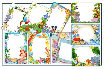 بیش از 80کادر رنگی حیوانات باکیفیت و جذاب شاد با موضوع کودک ، مهدکودک، تولد، مدرسه ، بچه ها