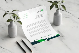 سربرگ مدرن شرکتی رنگ سبز