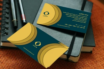 کارت ویزیت طلایی و سبز تیل تیره