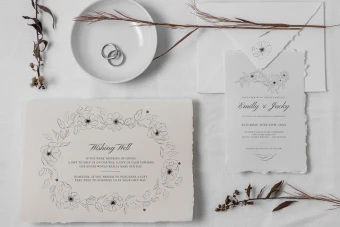 مجموعه کلپ‌آرت گل شقایق خطی | حاشیه متن برای طراحی عروسی و کارت دعوت