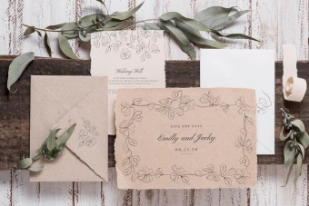 مجموعه کلپ‌آرت برگ‌های پاییزی خطی  | حاشیه متن برای طراحی عروسی و کارت دعوت