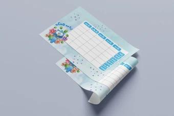 طرح لایه باز برنامه هفتگی درسی کودکانه – قابل ویرایش با فرمت‌های EPS، AI و PNG