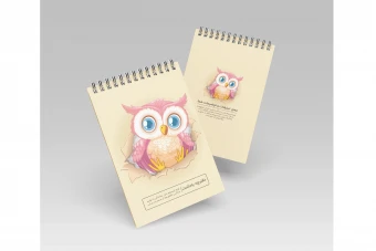 طرح لایه باز جلد دفتر و دفترچه با طرح جغد کارتونی بامزه