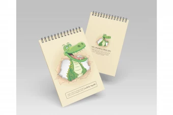 طرح لایه باز جلد دفتر و دفترچه با طرح کروکودیل کارتونی هیجان‌انگیز