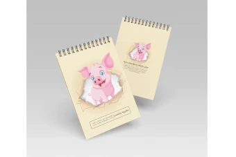 طرح لایه باز جلد دفتر و دفترچه با طرح خوک کارتونی دوست‌داشتنی