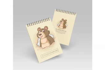 طرح لایه باز جلد دفتر و دفترچه با طرح خرس کارتونی دوست‌داشتنی