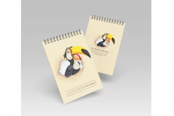 طرح لایه باز جلد دفتر و دفترچه با طرح توکان کارتونی جذاب