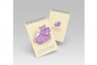 طرح لایه باز جلد دفتر و دفترچه با طرح اسب آبی کارتونی بانمک