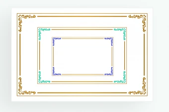فریم و قاب گلدار اسلیمی سه رنگ مجزا