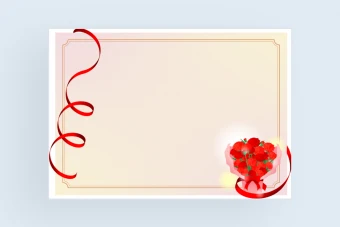 قاب و بک گراند دسته گل با روبان