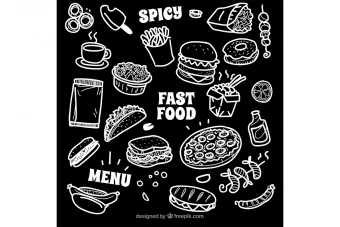 وکتور المان های فست فود
