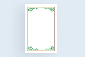 طرح قاب و حاشیه با برگ سبز