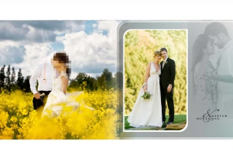 طرح آماده آلبوم عروس (آلبوم دیجیتال - ژورنال عروس) 30 در 60 افقی- کلاسیک - تک برگ