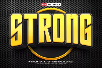 تکست استایل سه بعدی و جذاب Strong