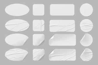 دانلود وکتور لایه باز برچسب و استیکر سفید