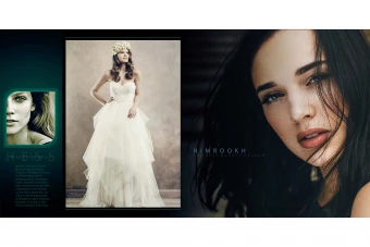 طرح آماده آلبوم عروس (آلبوم دیجیتال - ژورنال عروس - مدل آرایشگاه) 30 در 60 افقی- کلاسیک - تک برگ