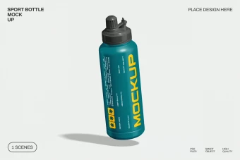دانلود موکاپ لایه باز بطری آب ورزشی
