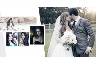 طرح آماده آلبوم عروس (آلبوم دیجیتال - ژورنال عروس) 30 در 60 افقی- کلاسیک - تک برگ