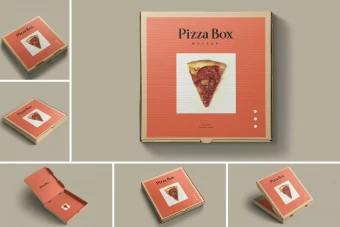موکاپ لایه باز جعبه پیتزا