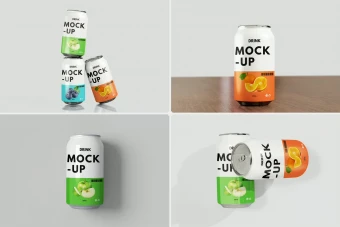 موکاپ لایه باز قوطی آبمیوه