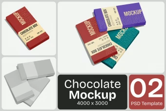 دانلود موکاپ لایه باز بسته بندی شکلات