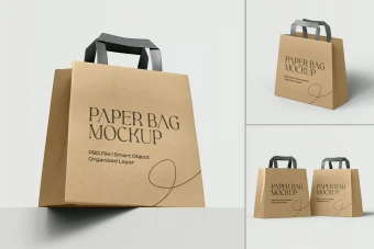 داخلود موکاپ لایه باز بگ خرید کاغذی