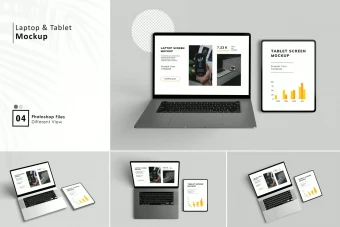 دانلود موکاپ لایه باز تبلت و لپتاپ