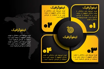اینفوگرافی 4 بخشی لایه باز  | فایل ایلاستریتور و EPS قابل ویرایش