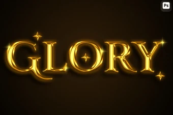 دانلود تکست استایل ۳بعدی طلایی براق