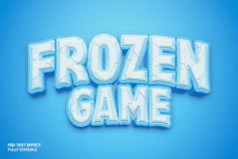 تکست استایل سه بعدی متن یخ زده