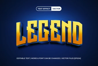 دانلود تکست استایل سه بعدی legend طلایی