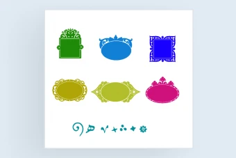 مجموع طرح مُهر طرح لایه باز فتوشاپ رنگ سرمه ای، قرمز، سبز