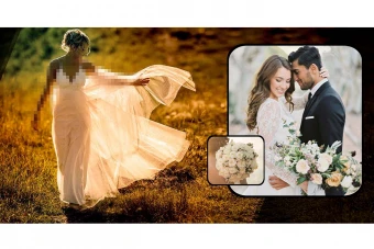 طرح آماده آلبوم عروس (آلبوم دیجیتال - ژورنال عروس) 30 در 60 افقی- کلاسیک - تک برگ