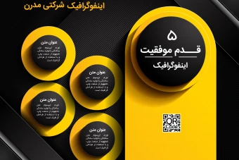 اینفوگرافی 4 بخشی لایه باز | فایل ایلاستریتور و EPS قابل ویرایش